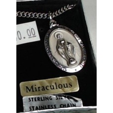 Miraculous Sterling Silver  w/  Stainless Chain